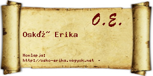 Oskó Erika névjegykártya